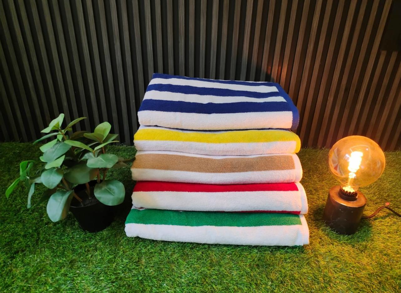Striped hotel towels